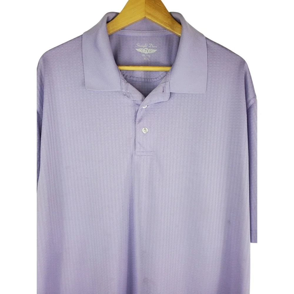 Straight Down Golf Polo Mens 2XL Purple Short Sleeve Performance Shirt Read